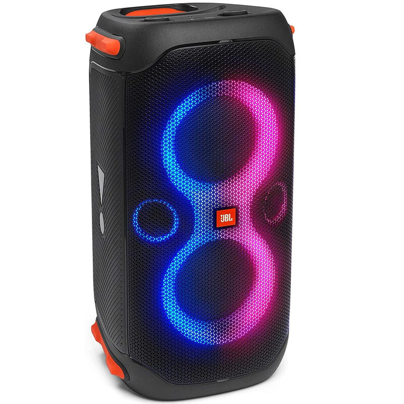 JBL Partybox 110 Portable Party Speaker, 160W Powerful Sound, Built-In Lights, Splashproof, Adjustable Bass, Immersive Audiovisual, 12H Battery, Mic/Guitar Input, USB Stream - Black, JBLPARTYBOX110