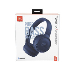 JBL Tune 510BT Wireless On-Ear Headphones, Pure Bass Sound, 57H Battery with Speed Charge, Hands-Free Call + Voice Aware, Multi-Point Connection, Lightweight and Foldable - Blue, JBLT510BTBLU