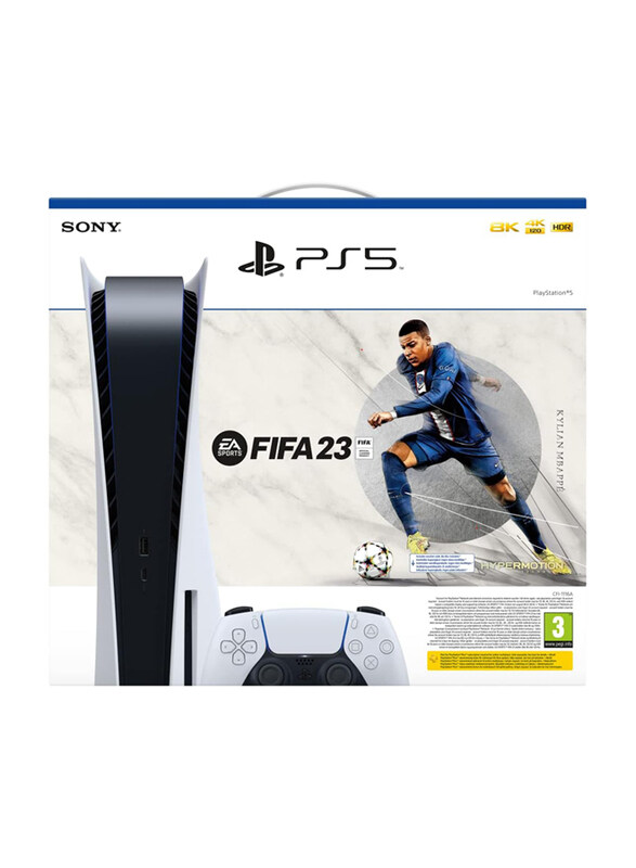 

Sony PlayStation 5 Disc Console, 825GB, With 1 Controller and 1 Game (FIFA23), White