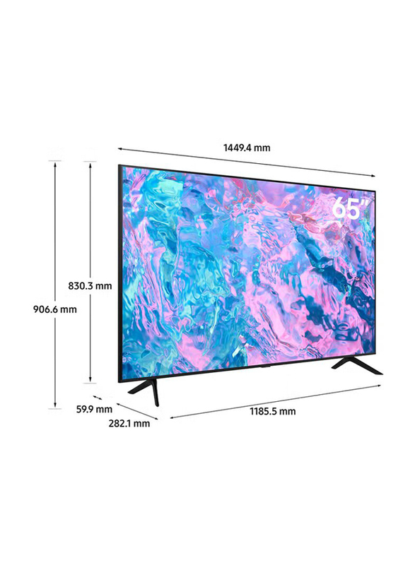 Samsung 65-Inch Crystal 4K UHD Smart LED TV, 65CU7000, Black