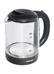 Admiral 1.7L Electric Kettle with Glass Body, ADKT170G, Black/Clear