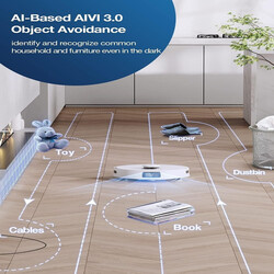 ECOVACS X1E OMNI Robot Vacuum and Mop Combo, Auto Self-Emptying, Auto Mop Cleaning, Hot Air Drying, 5000Pa Suction, OZMO TURBO Deep Mopping with Precision Mapping and Obstacle Avoidance, White