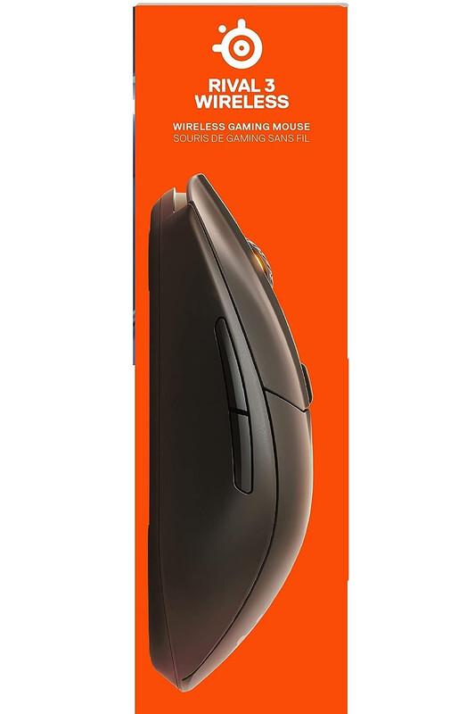 Steelseries Rival 3 Wireless Gaming Mouse, 400+ Hour Battery Life Dual 2.4 Ghz And Bluetooth 5.0 60 Million Clicks 18,000 Cpi , Black