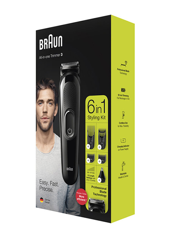 Braun 6-In-1 Face & Head Multi-Grooming Kit, Black