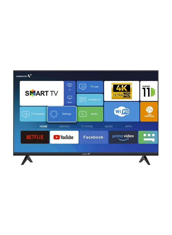 Videocon 50-Inch 4K UHD Smart LED TV with Android 11, AAEE50EL1100D1, Black