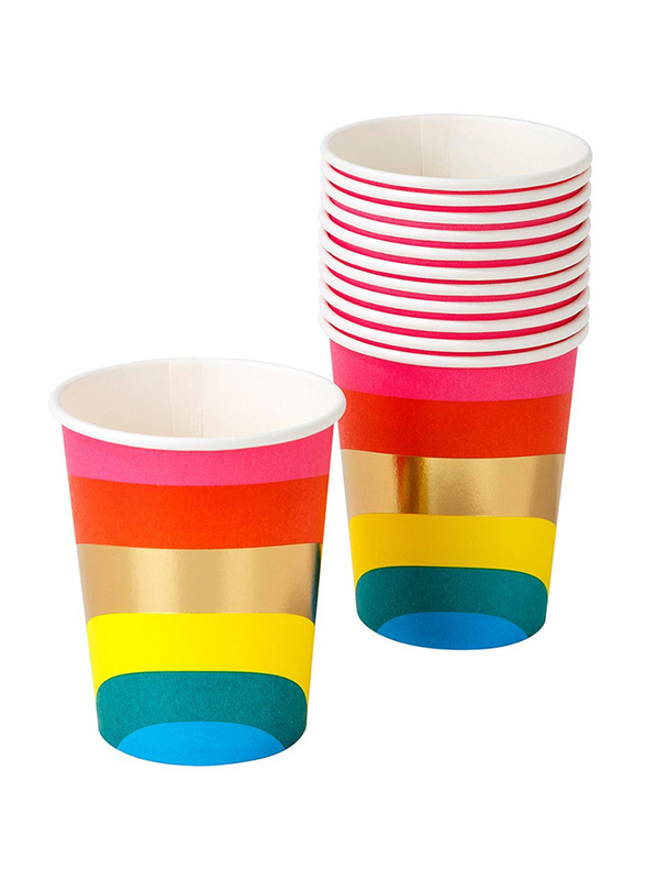 Talking Tables 250ml 12-Piece Rainbow Paper Cup Set, Multicolour