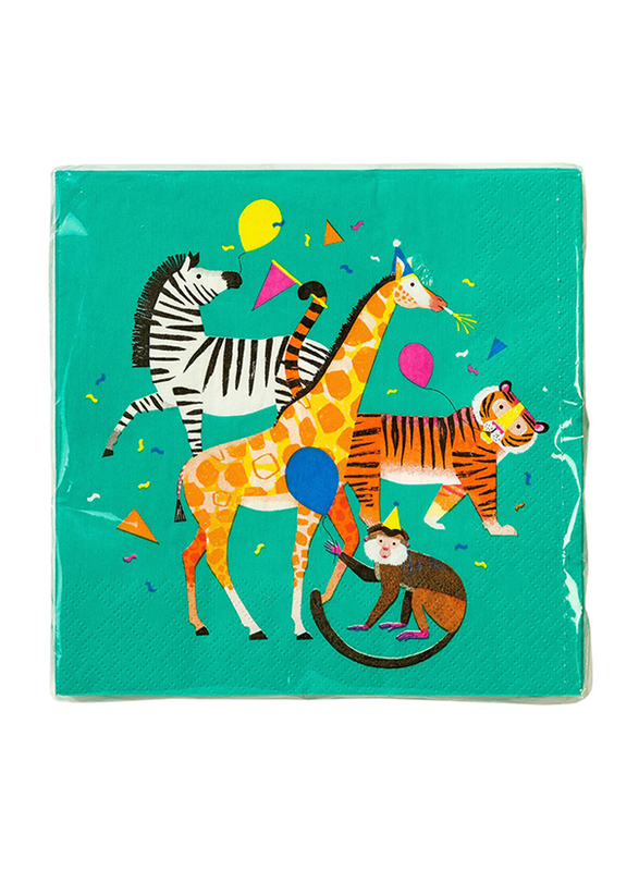 Talking Tables Party Animals Napkin, 20 x 33cm, 20 Pieces, Multicolour