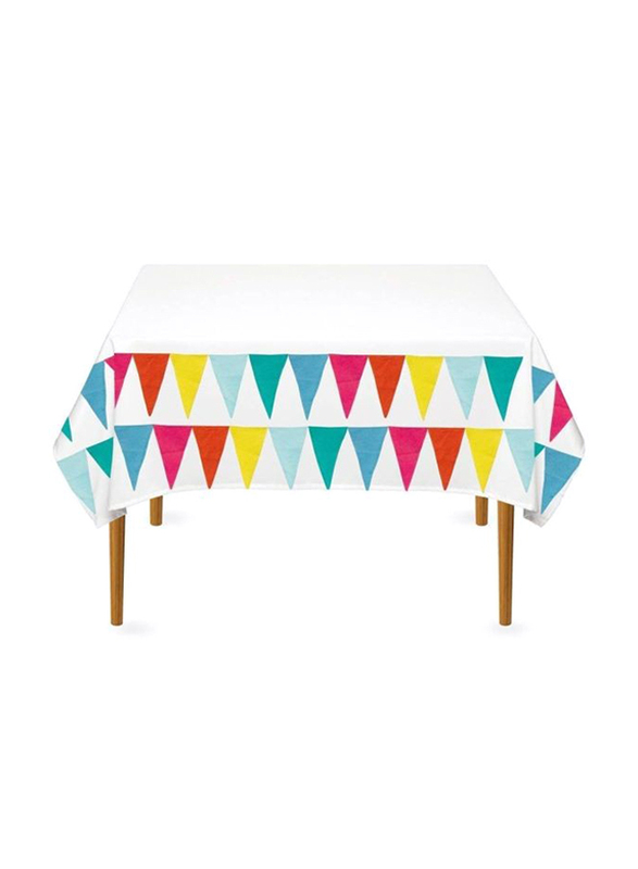 Talking Tables 200 x 140cm We Heart Birthdays Rainbow Fabric Table Cover, Multicolour