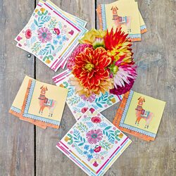 Talking Tables Boho Mix Floral Napkin, 20 x 33cm, 20 Pieces, Multicolour
