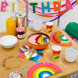 Talking Tables 250ml 12-Piece Rainbow Paper Cup Set, Multicolour