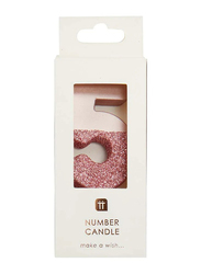 Talking Tables Glitter Number 5 Candle, Rose Gold