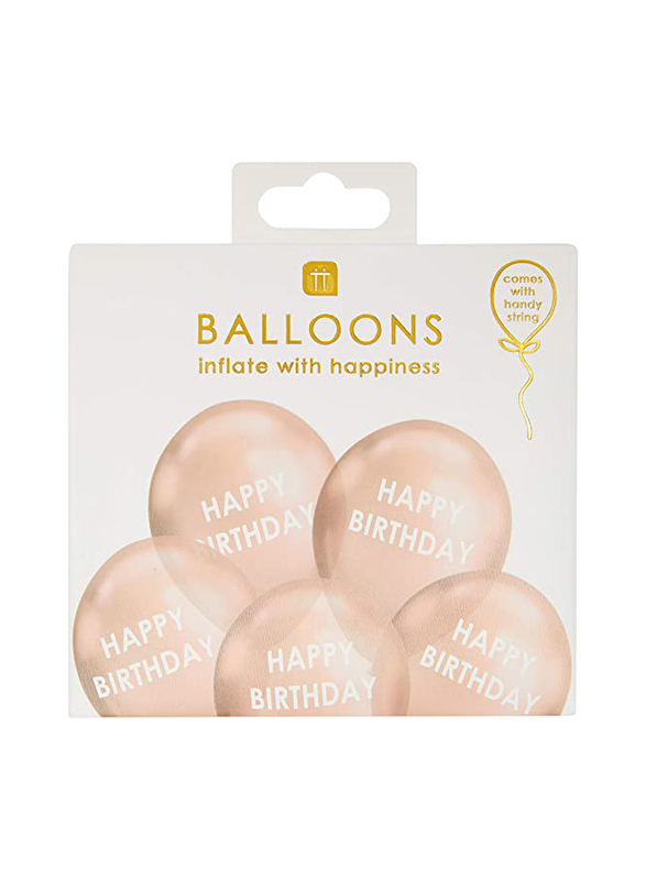 Talking Tables Latex Printed Happy Birthday Balloons, 5 Pieces, Ages 3+