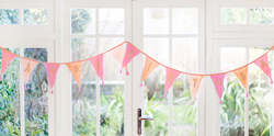 Talking Tables We Heart Birthdays Fabric Embroidered Bunting, 3 Meters, Pink