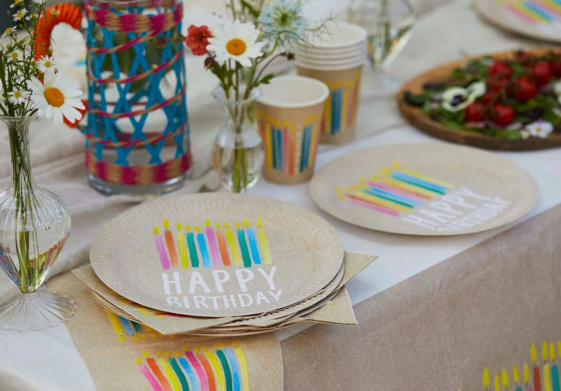Talking Tables 23cm 12-Piece Party Like There Is A Tomorrow Paper Plate Set, Multicolour