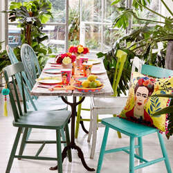 Talking Tables Boho Frida Kahlo Cushion, 45 x 45cm, Multicolour