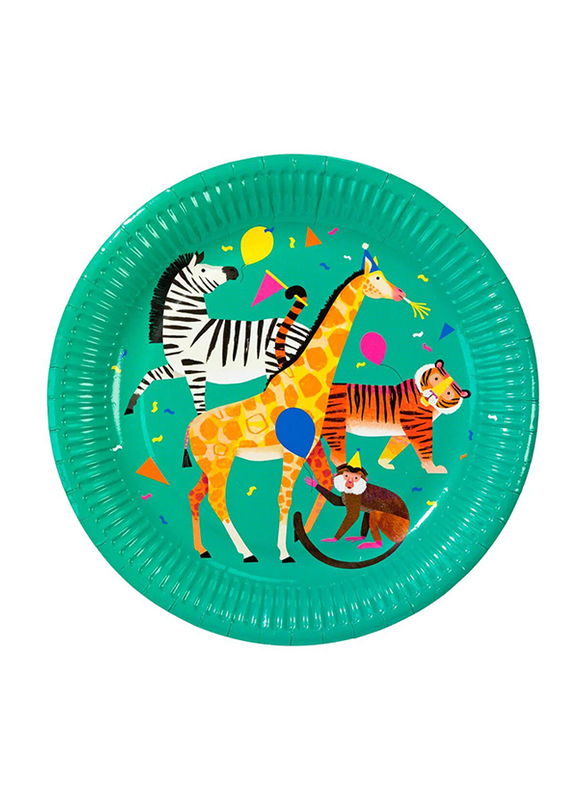 Talking Tables 24.5cm 8-Piece Party Animals Paper Plate Set, Multicolour