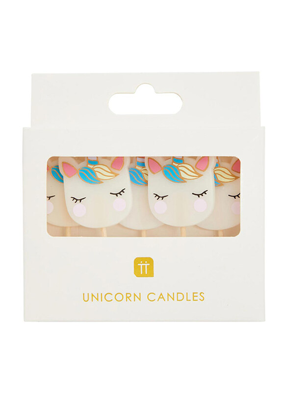 

Talking Tables We Heart Unicorn Shaped Candles, 5 Pieces, Multicolour