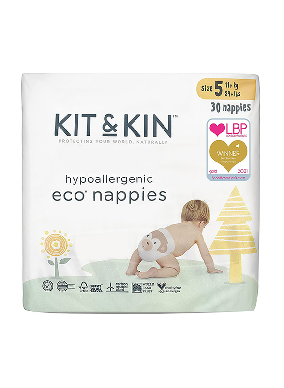 Kit & Kin  Eco Diapers Size 5 - 112 Count (4x28)