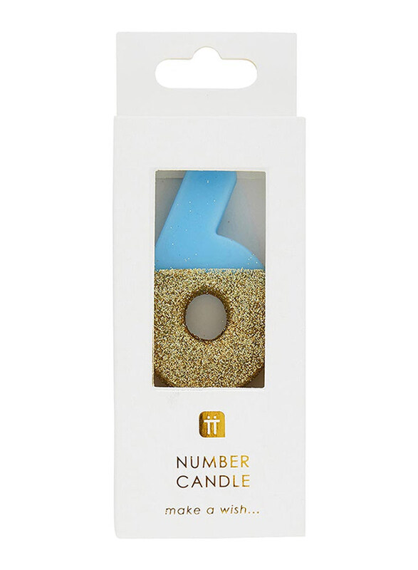 

Talking Tables We Heart Birthdays Glitter Number 6 Candle, Blue