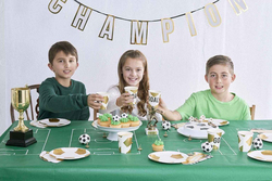 Talking Tables 18cm 12 Piece Party Champions Foiled Paper Plate Set, White/Gold