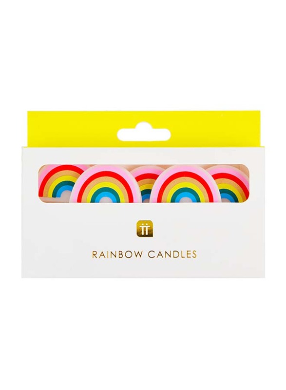 Talking Tables Rainbow Shaped Candles, 5 Pieces, Multicolour