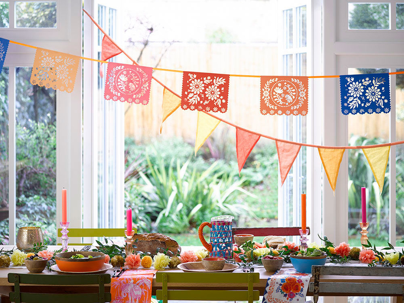 Talking Tables Boho Paper Rectangle Double Pack Bunting, 4 Meters, Multicolour