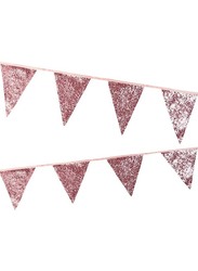 Talking Tables Luxe Glitter Bunting, 3 Meters, Pink