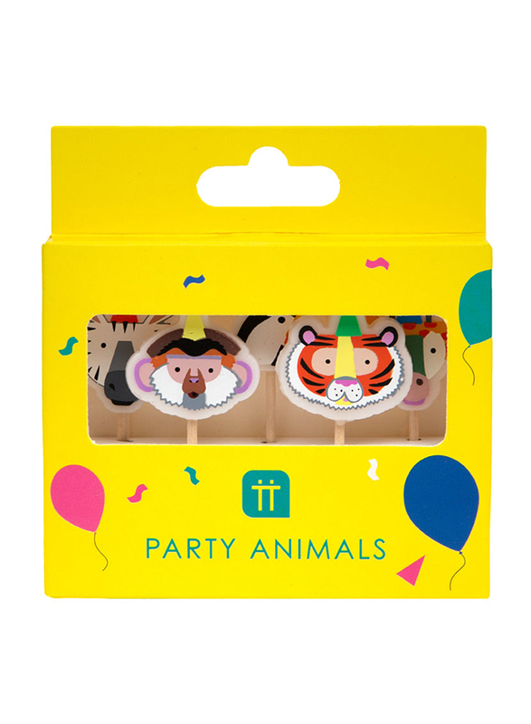 Talking Tables Party Animals Shaped Candles, 5 Pieces, Multicolour