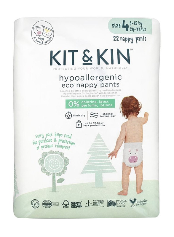 Kit & Kin Pull Up Eco Diapers Size 4 Maxi - 22 Pack