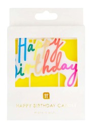 Talking Tables Gold Glitter Happy Birthday Candle, Multicolour