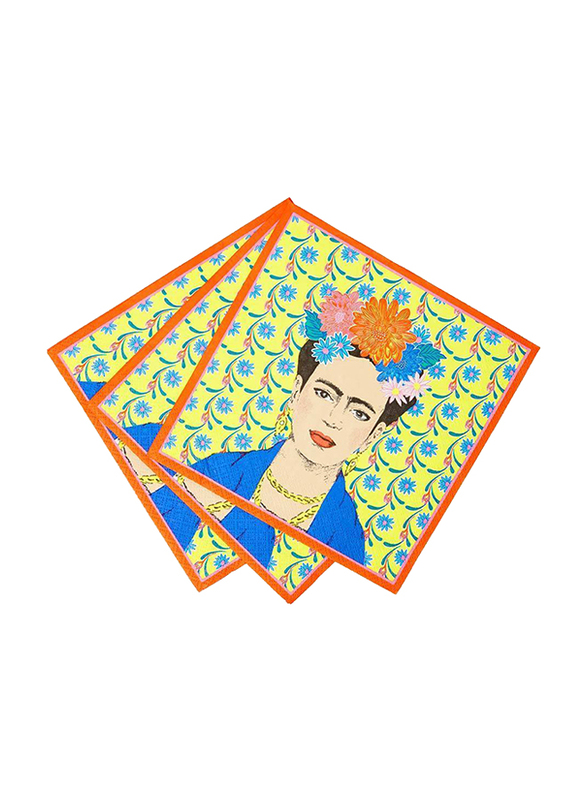 Talking Tables Boho Frida Napkin, 20 x 33cm, 20 Pieces, Yellow/Orange/Beige