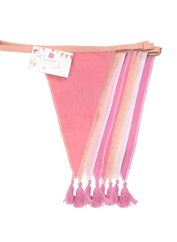 Talking Tables We Heart Birthdays Fabric Bunting, 3 Meters, Pink