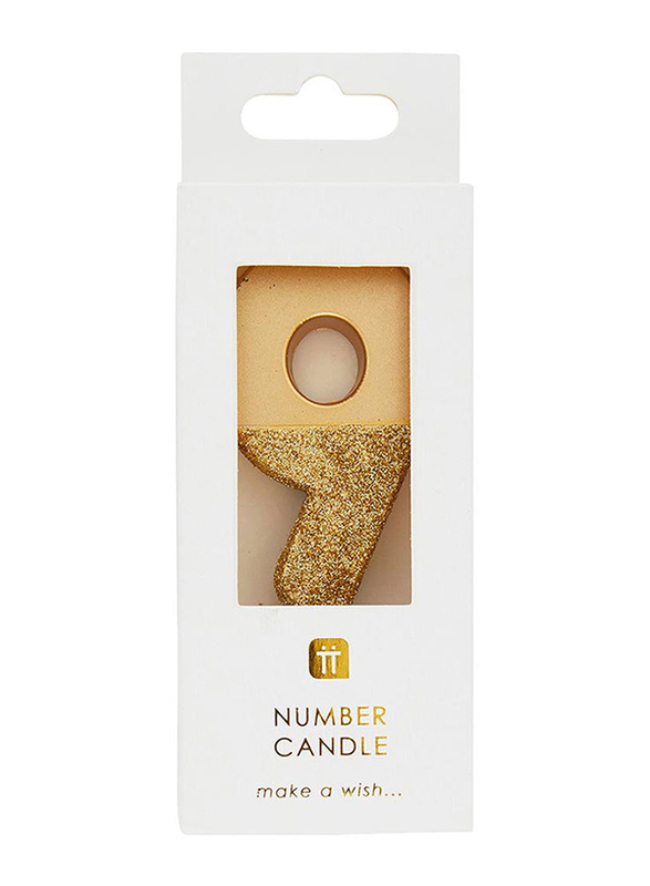 Talking Tables We Heart Birthdays Glitter Number 9 Candle, Gold