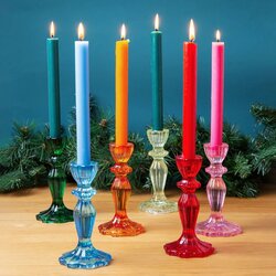 Talking Tables Boho Glass Candle Holder, Blue