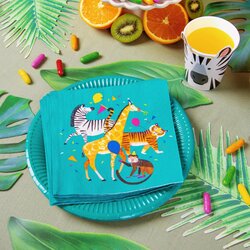 Talking Tables 24.5cm 8-Piece Party Animals Paper Plate Set, Multicolour