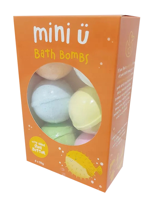 Mini U 6-Piece Bath Bombs Set for Kids, 3+ Years, Multicolour