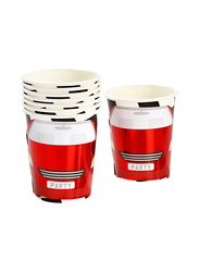 Talking Tables 250ml 8-Piece Party Racer Paper Cup Set With Car Wrap, Red