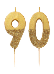 Talking Tables We Heart Birthdays Glitter Number 9 Candle, Gold