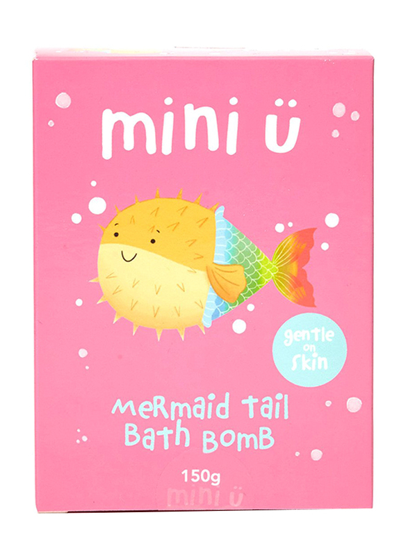Mini U 150gm Mermaid Tail Bath Bomb for Kids, 3+ Years, Pink