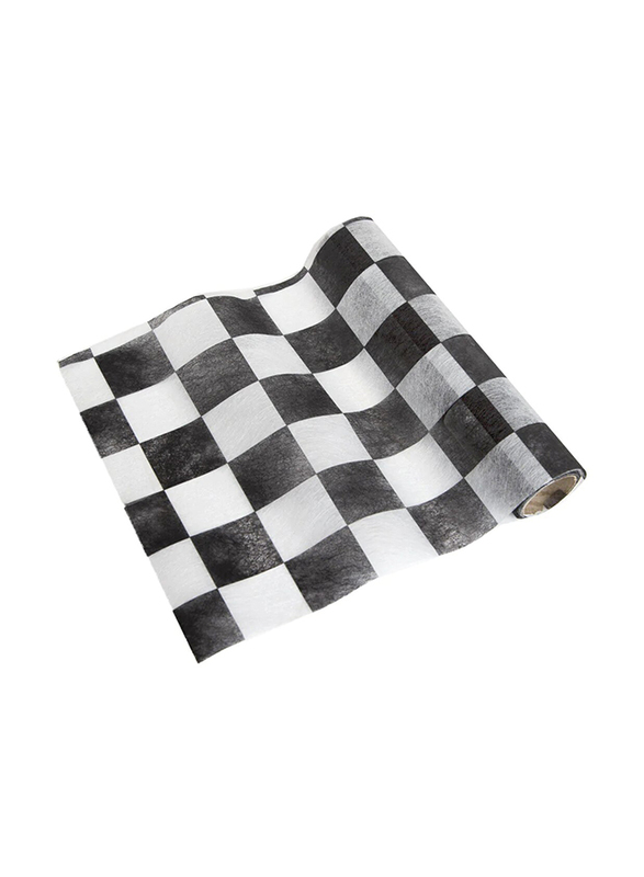 Talking Tables 2 Meter Mix & Match Check Table Runner, White/Black