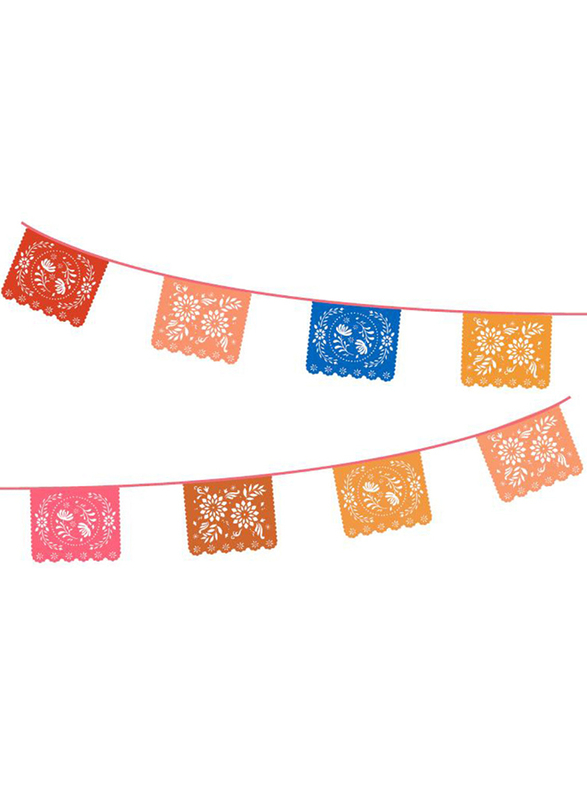 Talking Tables Boho Paper Rectangle Double Pack Bunting, 4 Meters, Multicolour