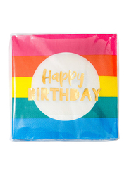 Talking Tables Rainbow Happy Birthday Napkin, 16 x 33cm, 16 Pieces, Multicolour