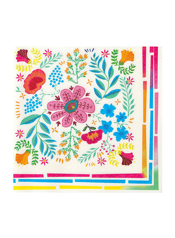 Talking Tables Boho Mix Floral Napkin, 20 x 33cm, 20 Pieces, Multicolour
