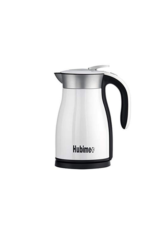 Hubimex 1.7L Stainless Steel Thermos Electric Kettle, White/Grey