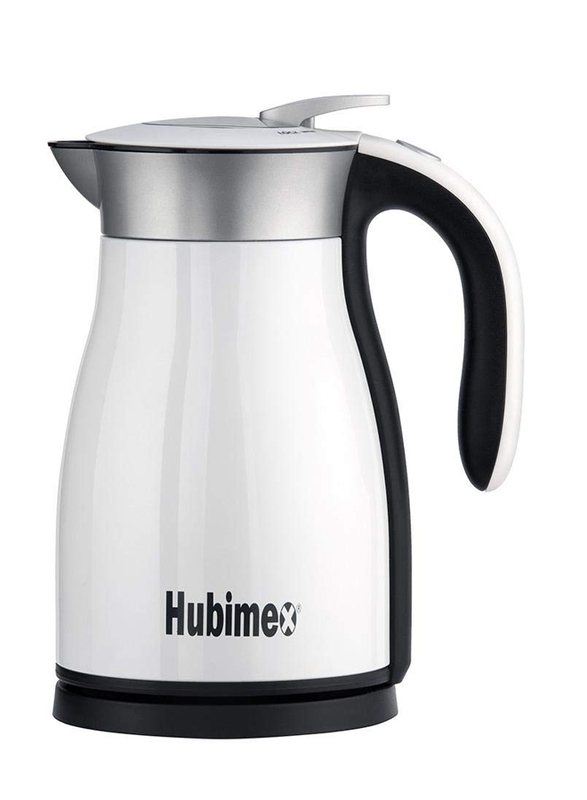 Hubimex 1.7L Stainless Steel Thermos Electric Kettle, White/Grey
