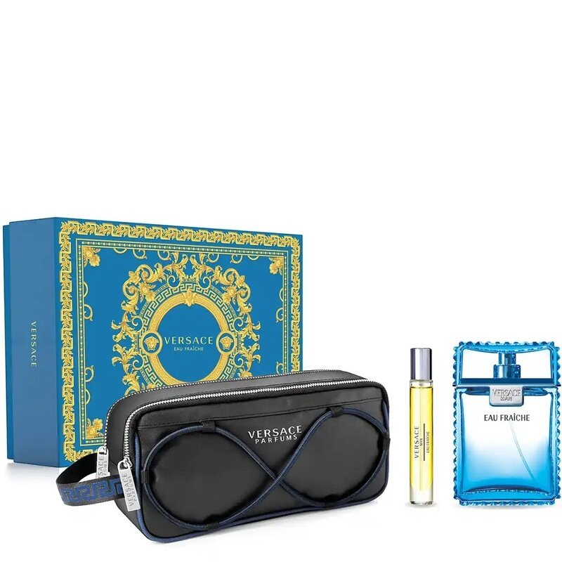 

VERSACE EAU FRAICHE EDT Perfume NAT.SPRAY 100 ML + 1 TRAVEL SPRAY EAU DE TOILETTE NAT.SPRAY 10 ML + VERSACE GWP BAG