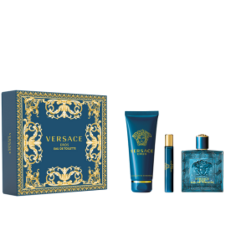 Versace Eros M EDT 100 Ml +Shower Gel 150 Ml +Miniature 10 Ml Set