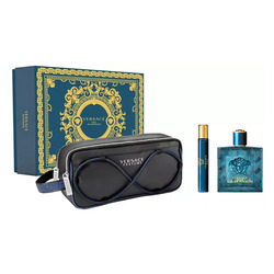 VERSACE EROS MAN EDT NAT.SPRAY 100 ML + 1 TRAVEL SPRAY EAU DE TOILETTE NAT.SPRAY 10 ML + VERSACE GWP BAG