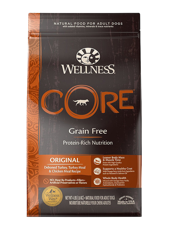 Wellness Core Medium Breed Adult Original Turkey with Chicken Dog Dry Food, 1.8Kg