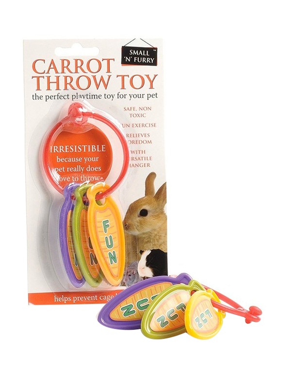 Sharples Small 'N' Furry Rabbit Carrot Throw Toy, Multicolour
